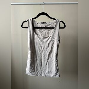 Zara Beige Boat Neck Sleeveless Top, Size M